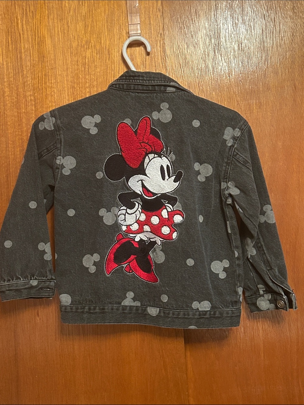 Disney Black Denim Kids Jacket with Red Minnie Embroidered
